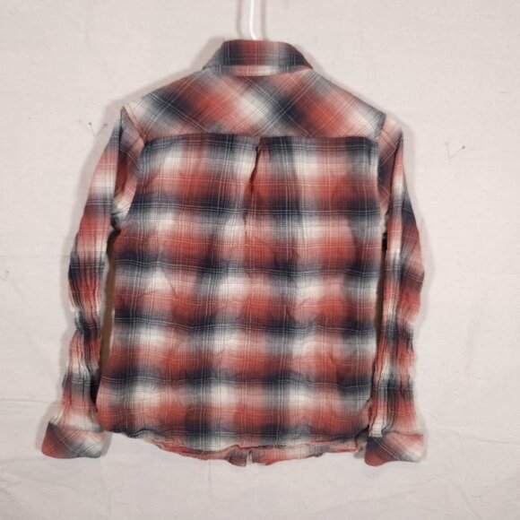 Dylan True Grit Snap Shirt Womens Medium Long Sleeve Plaid Pockets FLAWS - Picture 2 of 9